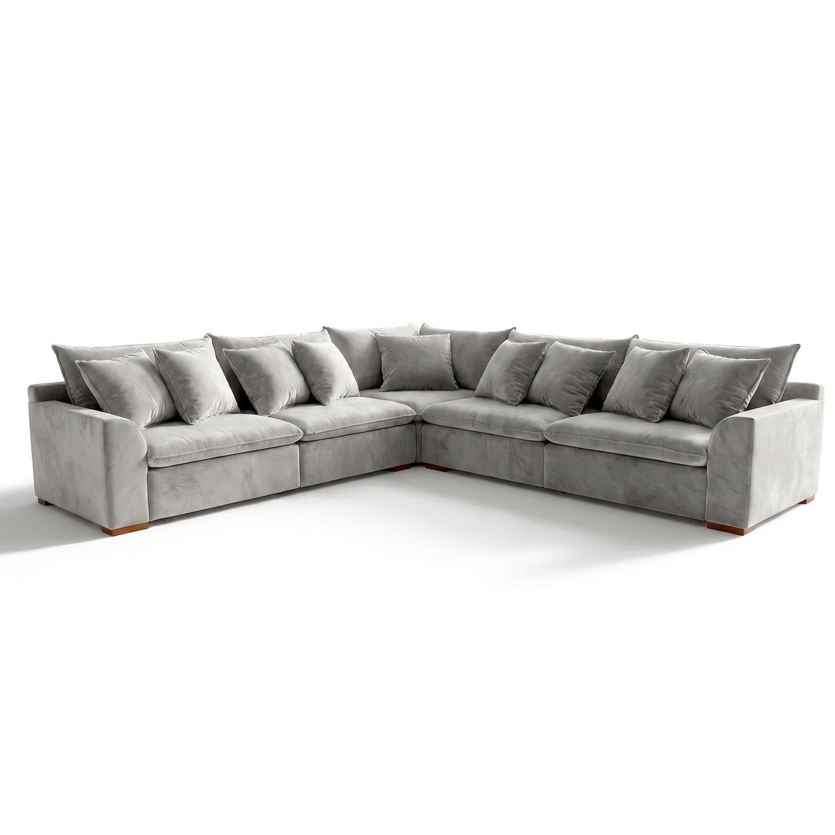 Sofá 4 Personas Atualittá en "L" Tela Gris Claro - 2.97M X 2.97M de Chaise Longue