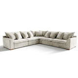 Sofá 4 Personas Atualittá en "L" Tela Beige - 2.77M X 2.77M de Chaise Longue