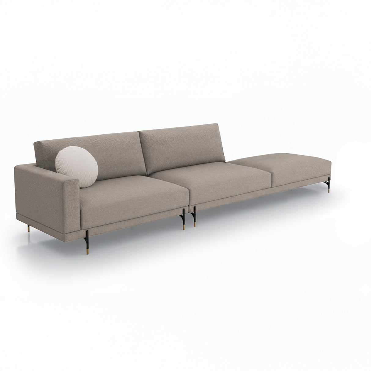 Sofá de terraza con pouf