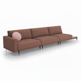 Sofá de 3 plazas para exterior con mesa de mármol.