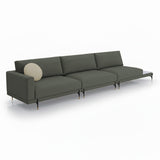 Sofá de 3 plazas para exterior con mesa de mármol.