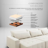 Sofá Bellagio Reclinable y Extensible Arena stock