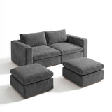 Sofa Modular 2 Cuerpos con 2 Poufs Conecta