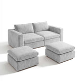 Sofa Modular 2 Cuerpos con 2 Poufs Conecta