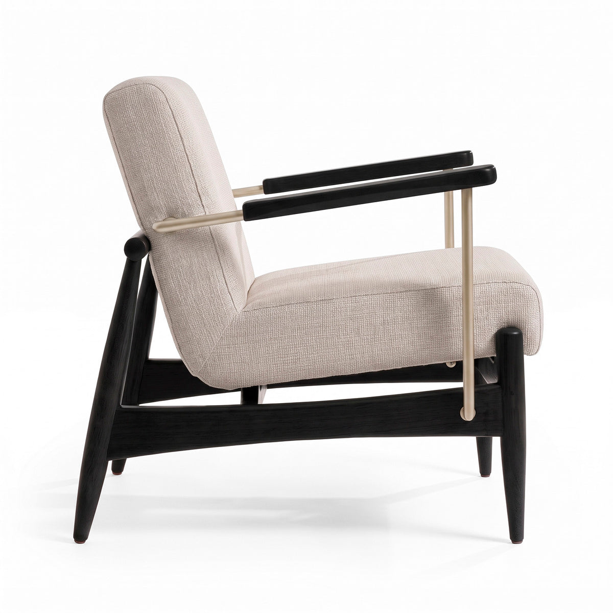 Poltrona Toquio BS705 / COR EBANO / METAL CHAMPAGNE STOCK