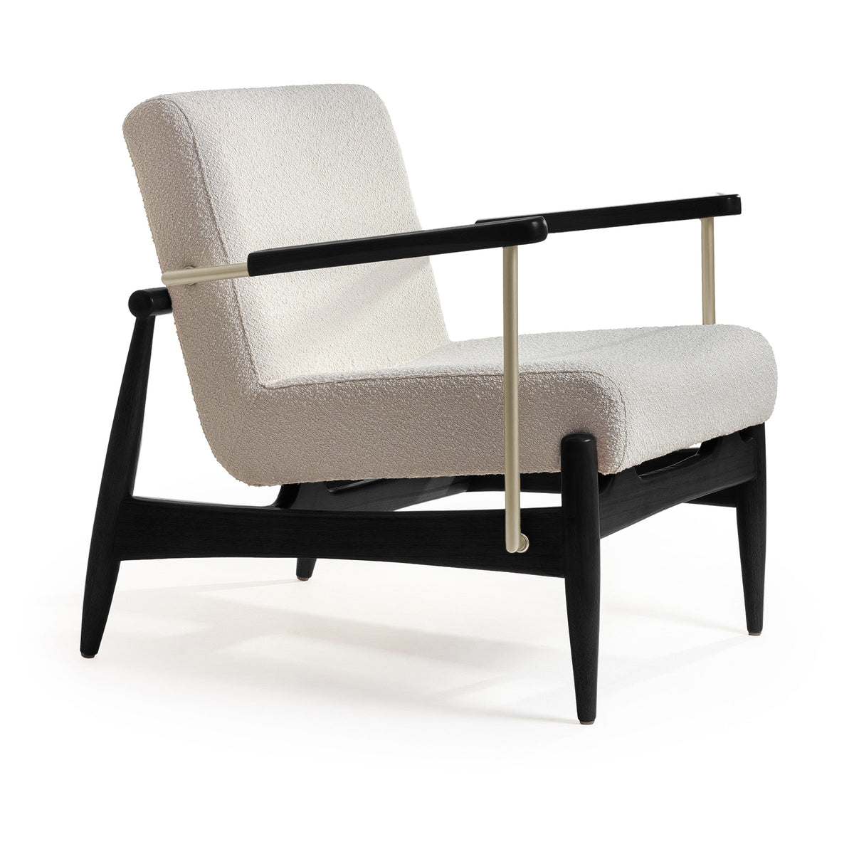 Poltrona Toquio AQ2001 / COR EBANO / METAL CHAMPAGNE STOCK