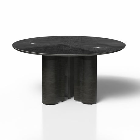 Mesa de comedor de madera /  Mesa de comedor circular / Mesa de comedor con base de madera / Mesa de comedor de madera natural 