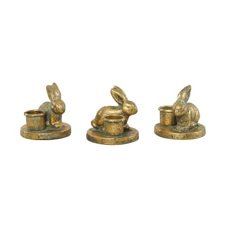 Candelabro Conejo de Metal - Set de 3 Re Decora