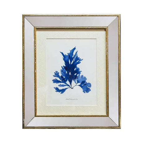 Cuadro Coral Azul marco espejo doré 