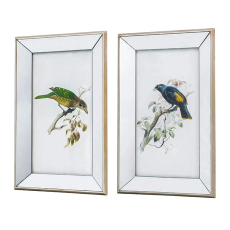 Cuadro de Pájaros Marco Espejo - Set de 2 Re Decora