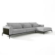 Sofá con chaise longue de tres cuerpos.