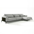 Sofá con chaise longue de tres cuerpos.
