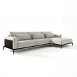 Sofá con chaise longue de tres cuerpos.