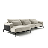 Sofá seccional 3 cuerpos Desser con chaise Longue izquierdo Tela beige - 2.78m