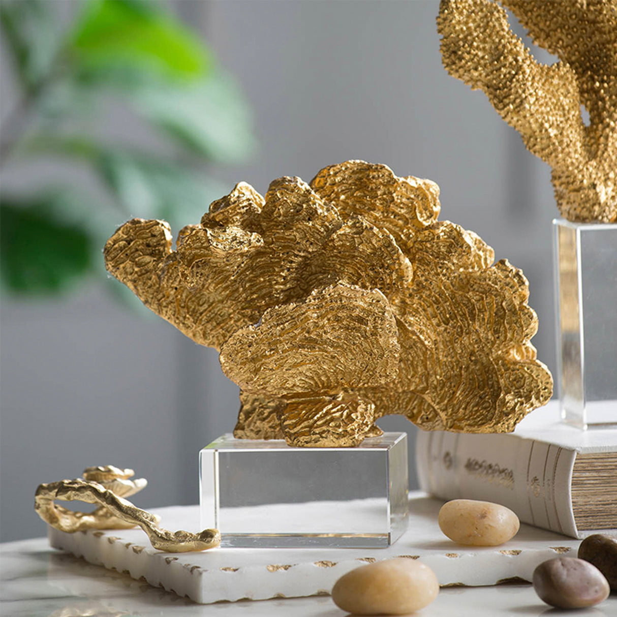 Escultura de Coral Dorado