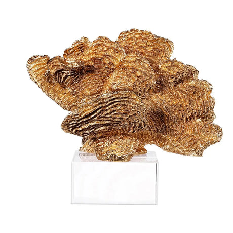 Escultura de Coral Dorado Re Decora