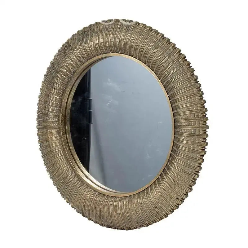 Espejo Redondo Dorado Vintage Re Decora