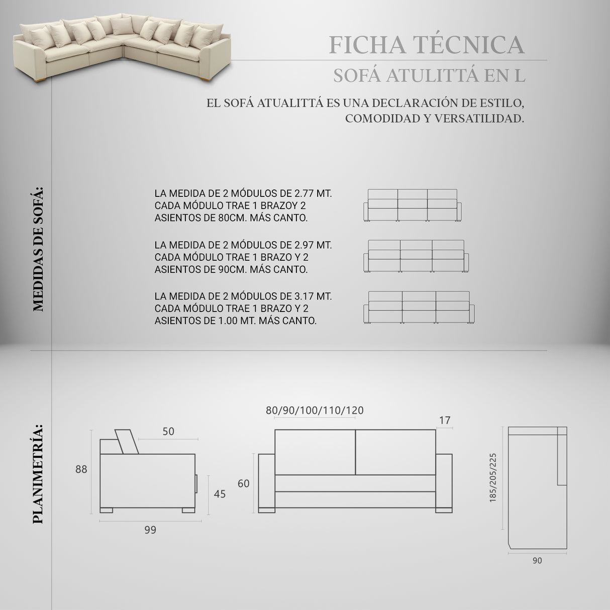 Sofá Atualittá en "L"