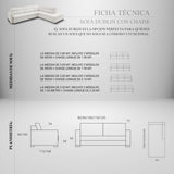 Sofá Dublin con Chaise Longue