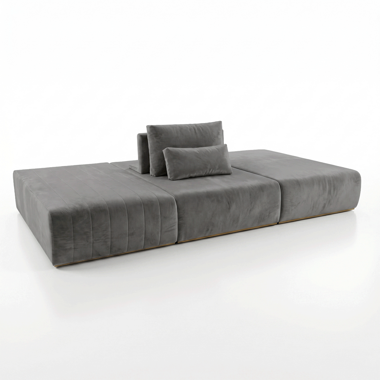 Sofá Modular 3 cuerpos Alba Tela Gris Oscuro - 3.00m a Confección