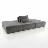 Sofá Modular 3 cuerpos Alba Tela Gris Oscuro - 3.00m a Confección