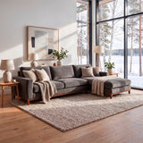 Sofá Seccional 3 Cuerpos Adesso con Chaise Longue Derecho Tela Gris Oscuro - 3.90m a Confección