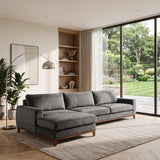 Sofá Seccional 3 Cuerpos Adesso con Chaise Longue Izquierdo Tela Gris Oscuro - 3.90m a Confección