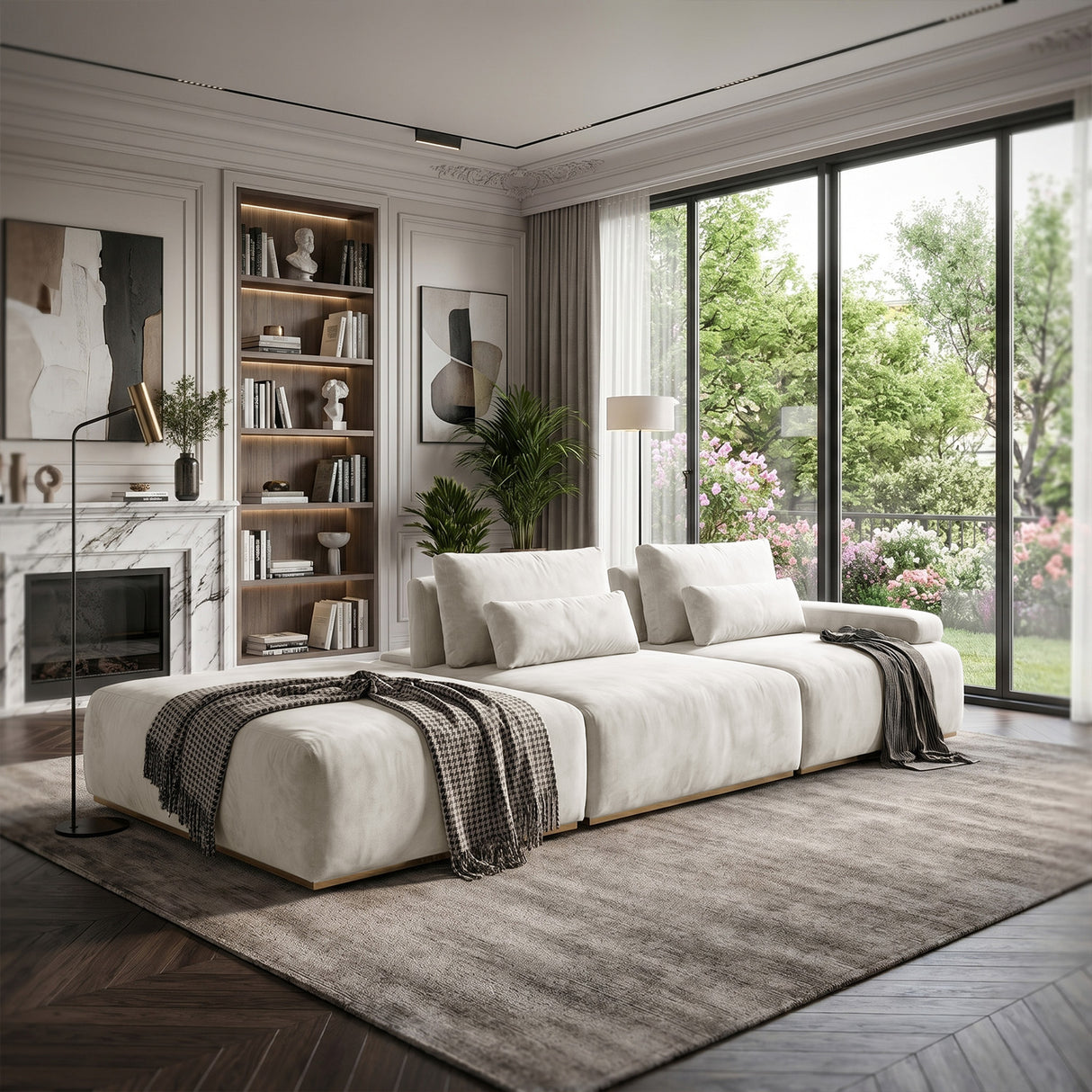 Sofá Modular 3 cuerpos Alba Tela Beige - 3.30m a Confección