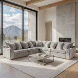 Sofá 4 Personas Atualittá en "L" Tela Gris Claro - 2.97M X 2.97M de Chaise Longue