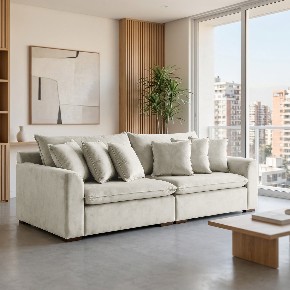 Sofá de 2 cuerpos Atualittá Tela Beige - 2.74M
