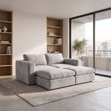 Sofá Modular 2 Cuerpos con 2 Poufs Conecta