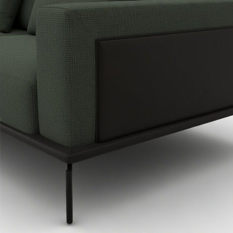 Sofá con chaise longue de 3 cuerpos color verde musgo 