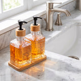 Set 2 Dispensadores bambú / vidrio