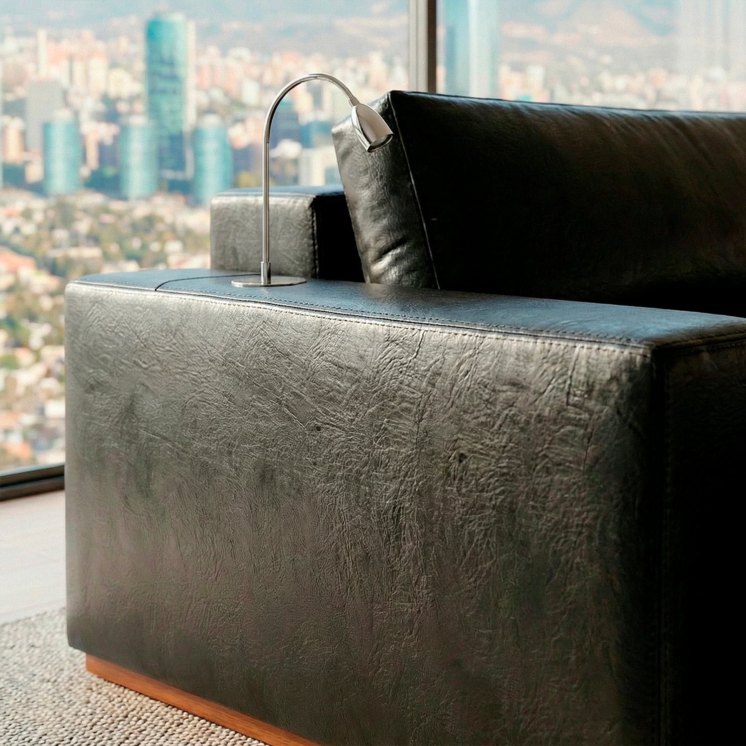 Sofá Extensible Imperial de Eco Cuero con Carga touch y Luminaria