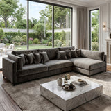 Sofá 3 Cuerpos Liberty con Chaise Longue Derecho Tela Gris Oscuro - 2.60m a Confección