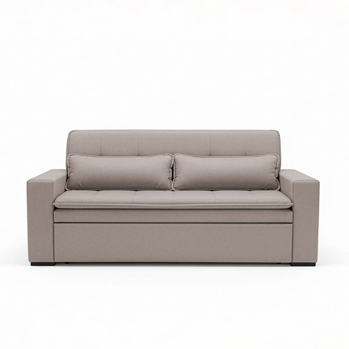 Sofá cama 2 cuerpos Londres con tela chenilla color café claro