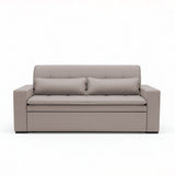 Sofá cama 2 cuerpos Londres con tela chenilla color café claro