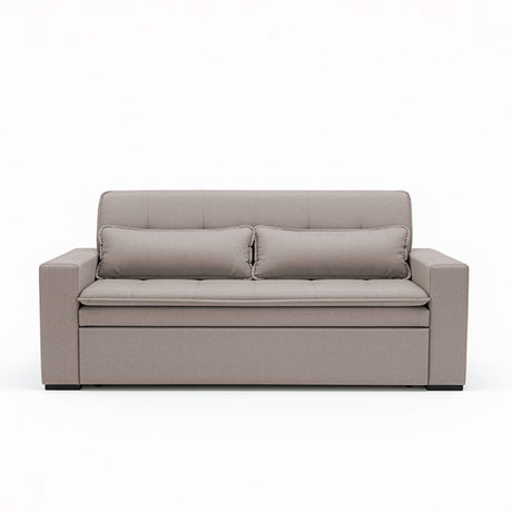 Sofá cama 2 cuerpos Londres con tela chenilla color café claro