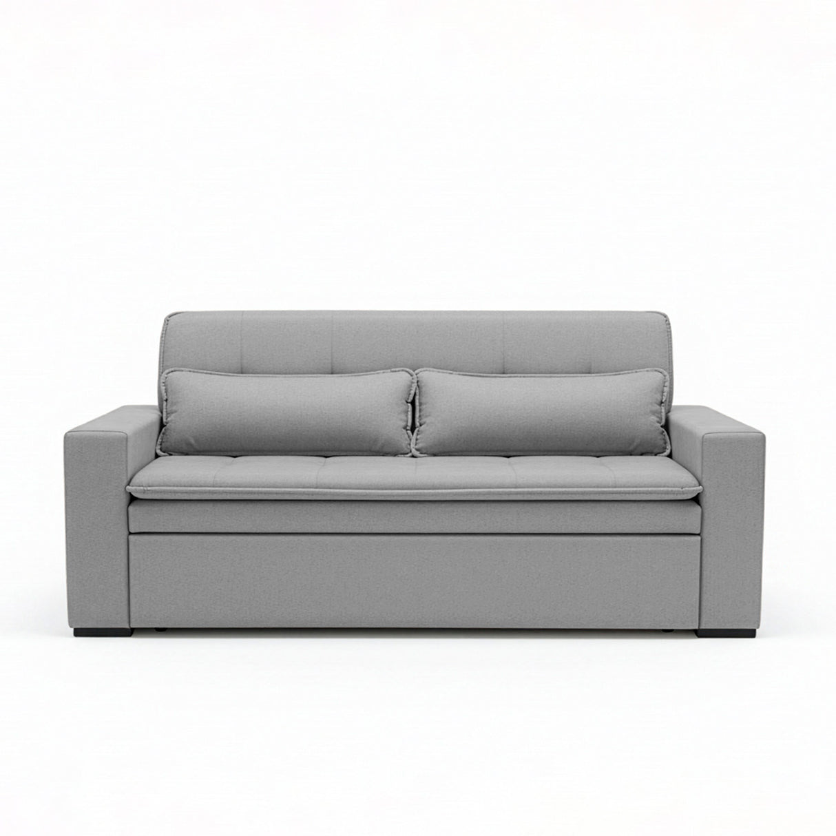 Sofá cama 2 cuerpos Londres con tela chenilla color gris claro