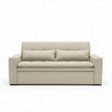 Sofá cama 2 cuerpos Londres con tela chenilla color beige claro