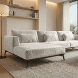 Sofá Seccional 3 Cuerpos Palace con Chaise Longue Izquierdo Tela Beige - 3.06m a Confección