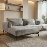 Sofá Seccional 3 Cuerpos Palace con Chaise Longue Izquierdo Tela Gris - 3.06m a Confección