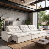 Sofá 3 Cuerpos Prediletto Tela Beige - 3.60m