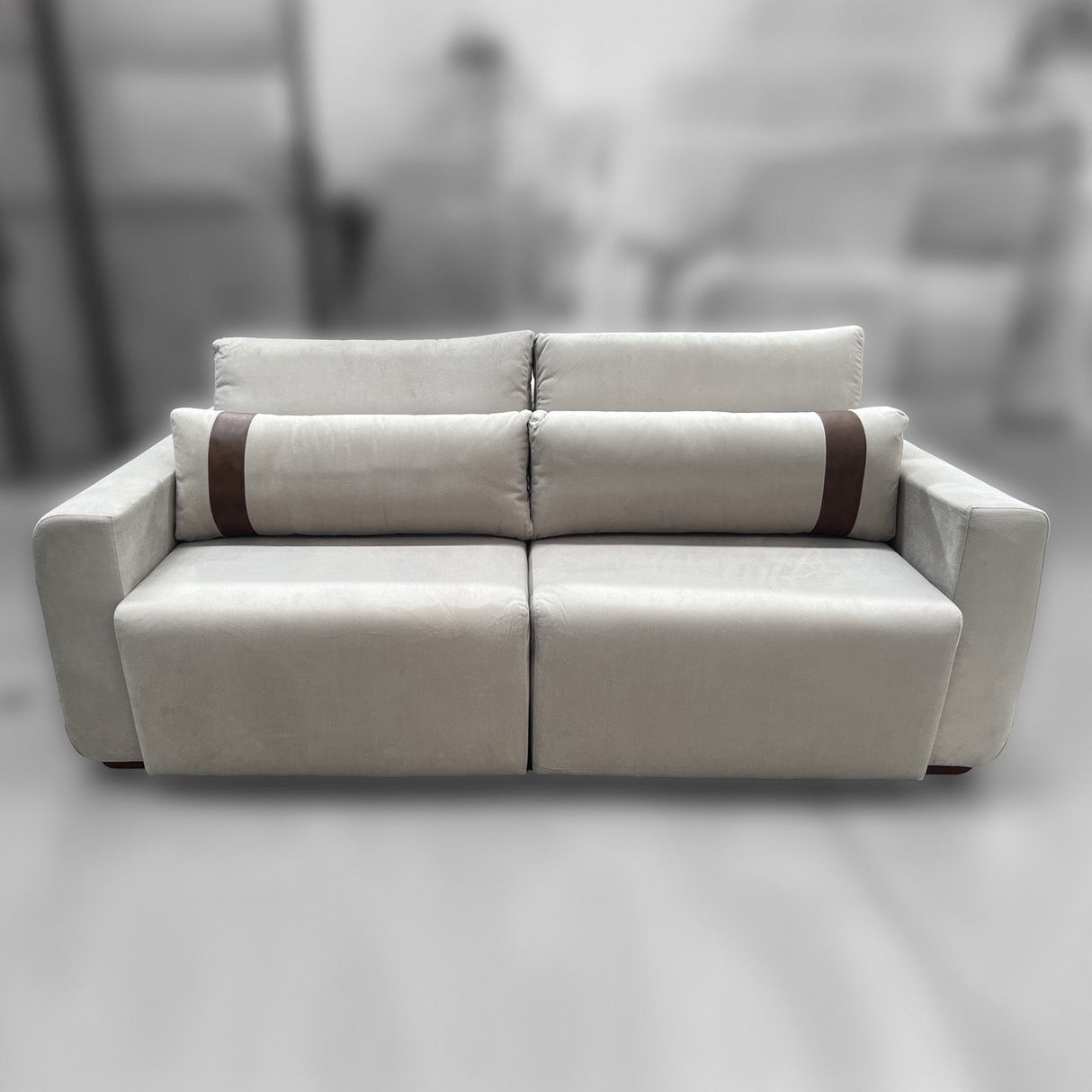 Sofa Rizzonte 1.96MT / Cream 2388 Ecocuero 6001 Outlet S/CAMBIO NI DEVOLUCIÓN Di Qualita