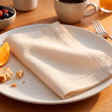 Set 4 servilletas 40 x 40cm picot crema