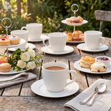 Set 6 Tazas + platillos porcelana Abbey