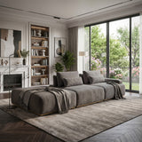 Sofá Modular 3 cuerpos Alba Tela Gris Oscuro - 3.00m a Confección