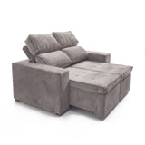 Sofá 2 cuerpos Extensible y Reclinable Toquio Stock Tela gris oscuro - 1.64MT