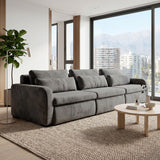 Sofá Modular 3 Cuerpos Treviso Tela Gris Oscuro - 2.98m a Confección