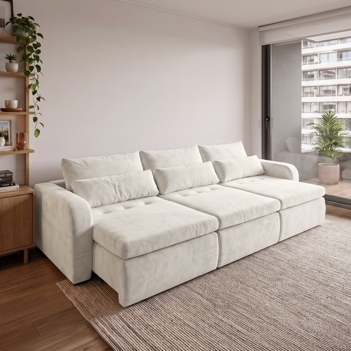 Sofá 2 cuerpos Zurich Tela Beige - 2.98m